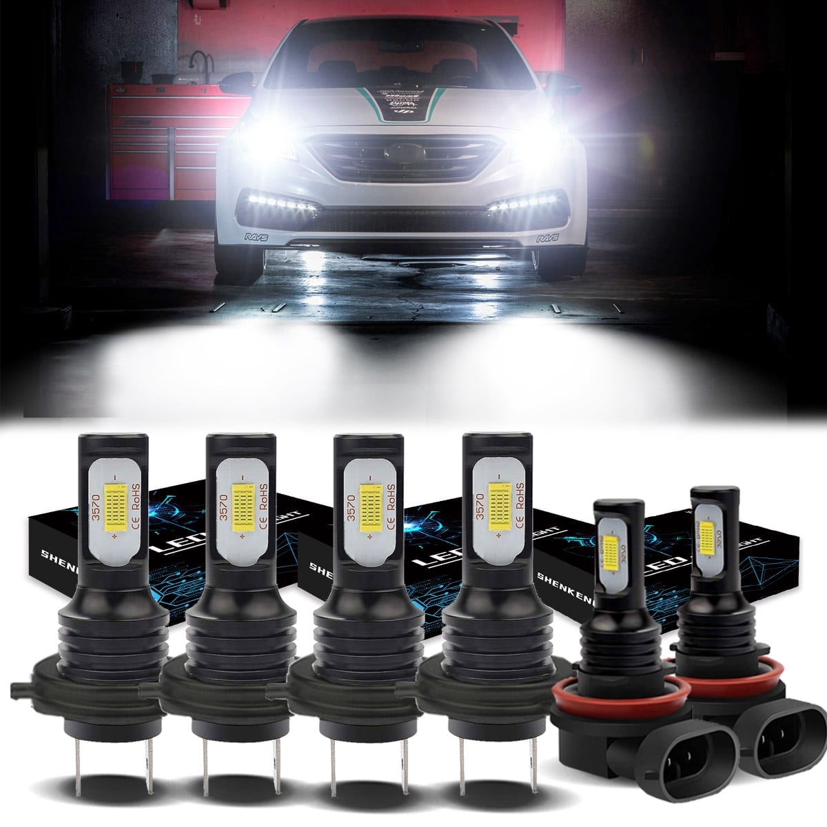 8000k Ice Blue 881 886 894 896 889 100W LED Fog Driving Light Bulb For Hyundai e