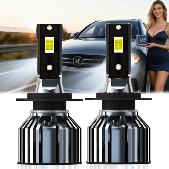 H7 LED Headlight Bulb For 2008 BMW 528xi,Standard High Beam or Low Beam or Fog Light Bulb,H7 White Headlight Bulbs,High Brightness Headlight Bulb, Pack of 2