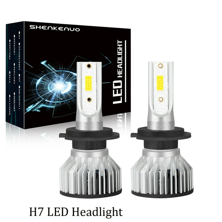 Ampoule H7 Led, 120W 20000LM 6500K très brillant blanc CSP LED kit de  conversion de phare, IP67 étanche, plug and play,pack de 2 - Cdiscount Auto