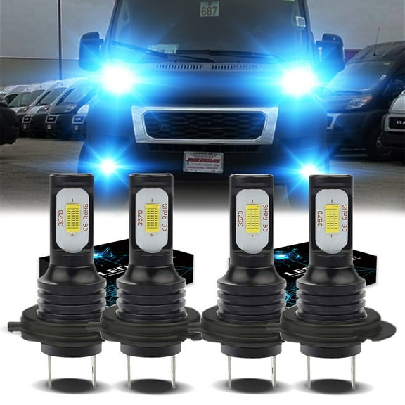 H7 LED Headlight Bulbs for 2014-2020 Ram Promaster 2500 H7 LED High/Low Beam 8000K Ice Blue