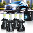 thumbnail image 1 of H7 LED Headlight Bulbs for Hyundai Tucson 2016 2017 2018 High&Low Beam 4pcs, 1 of 16