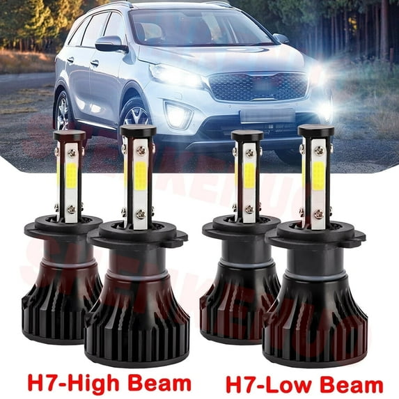 H7 LED Headlight Bulbs for Kia Sorento 2014 2015 2016 2017 2018 High&Low Beam 4pcs