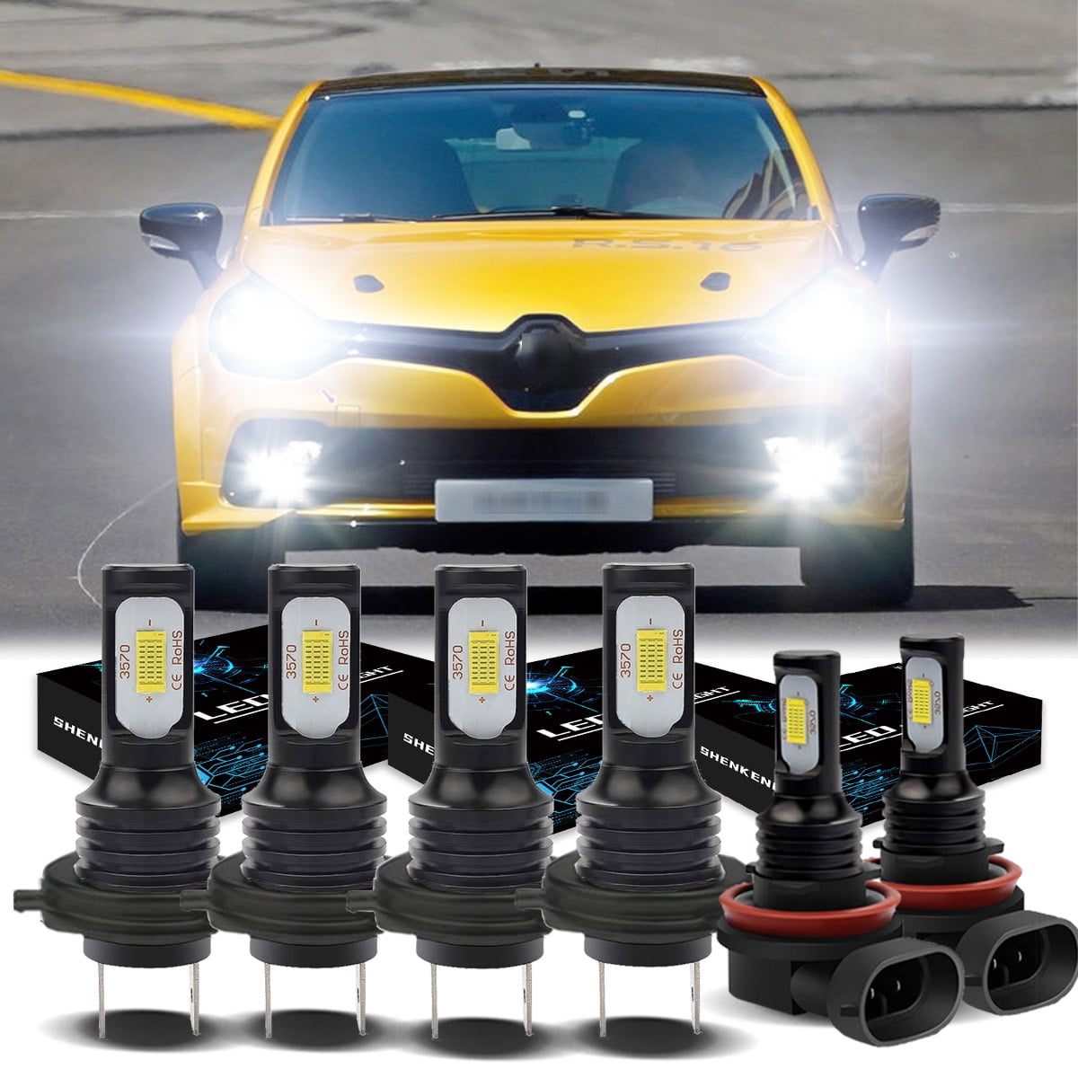 H7 LED Headlight Bulbs for Renault Clio 20032006 6500K White H7 High