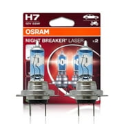 OSRAM NIGHT BREAKER LASER H7, +150% Brighter Halogen Headlight Lamp, 64210NL-2HB, 12V, Hanging Folding Box 2 Lamps