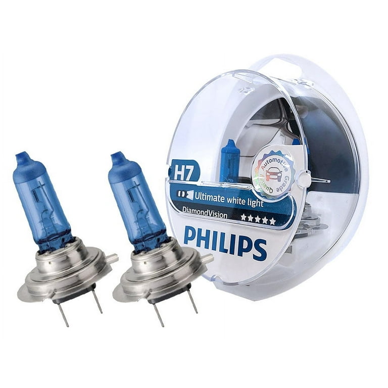 H7: Philips 5000K Diamond Vision Halogen Bulb 12972DVS2 (Pack of 2) 