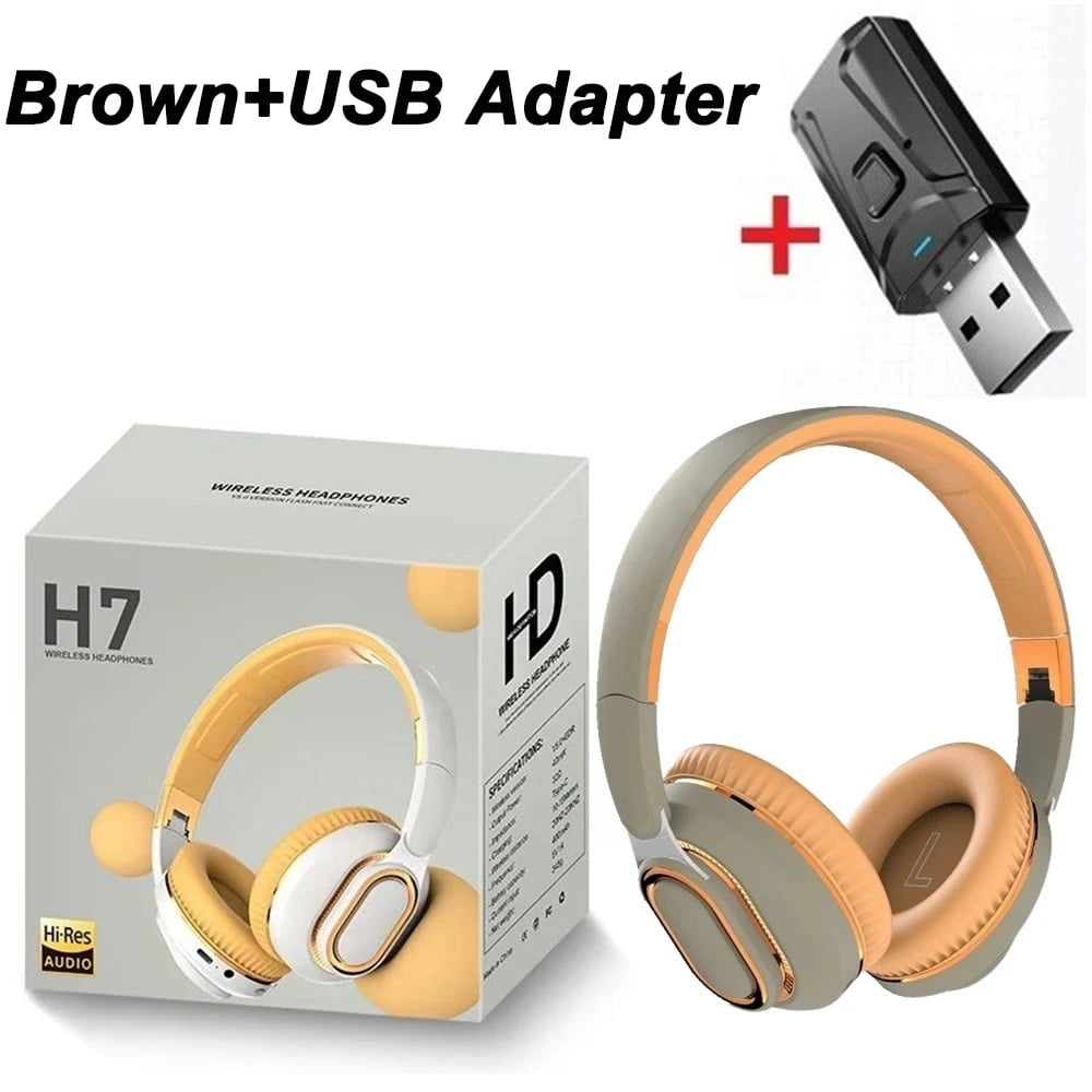 H7 Tv Bluetooth Headphones Wireless Headphon with Mic USB Adaptor ...