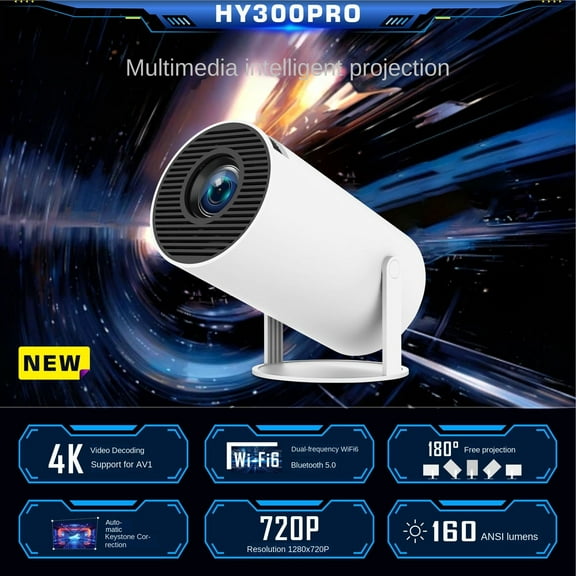 H713 popular hy300 projector 1 logo is also made overseas Android 11 home outdoor portable
