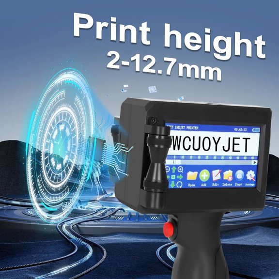 H760 Handheld Inkjet Printer with 42ml Quick-Drying Ink and 4.3 Inch Touch Screen for Multi-Material Printing