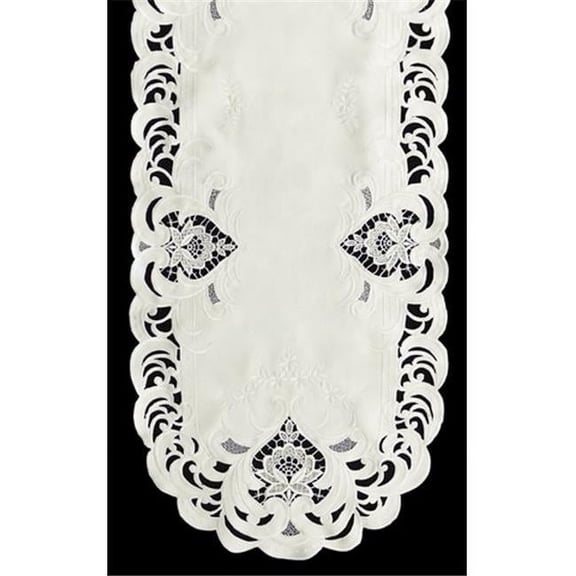 H7889-1 Ivory Elegance Oval Runner - 16 x 45 in.