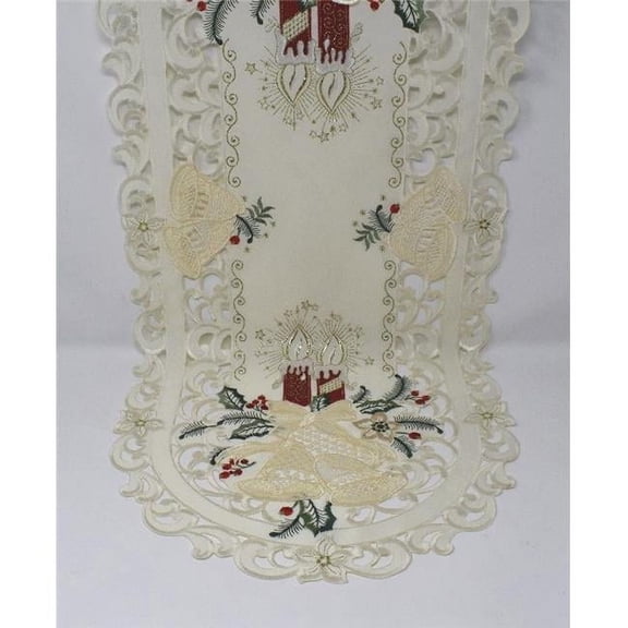 H8675-R-16x45 16 x 45 in. Red Candle & Bells Table Runner
