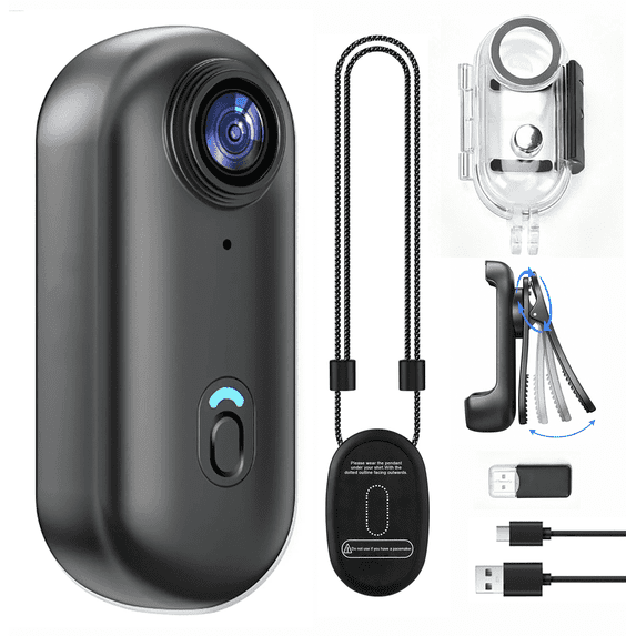 H88 1080P Body Camera with 64GB Memory Card, Magnetic Wearable Mini Camera, Waterproof Case and Clip