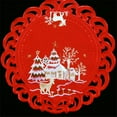thumbnail image 1 of H8837-R Reindeer Red Cloth Round Doily, 8 in., 1 of 1