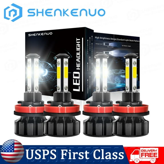 H9/H11 High Beam & H11 Low Beam LED Headlight Bulbs Combo Kit For Freightliner Cascadia 2008-2017