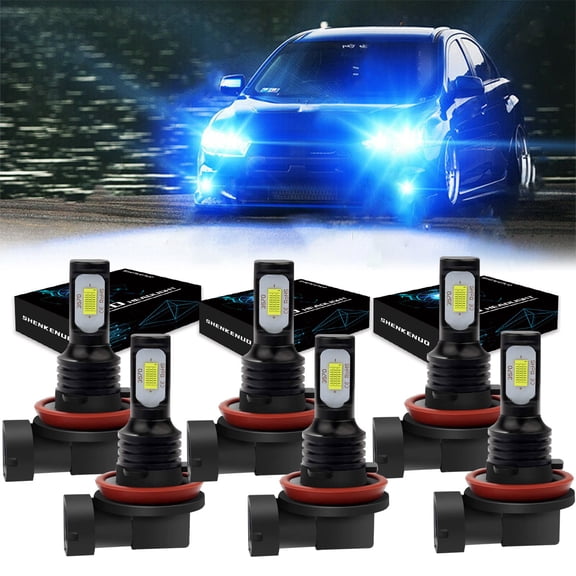 H9 H11 High/Low Beam LED Headlight and H11 Foglight Bulbs for Buick Verano 2012-2017 8000K Ice Blue,6pc