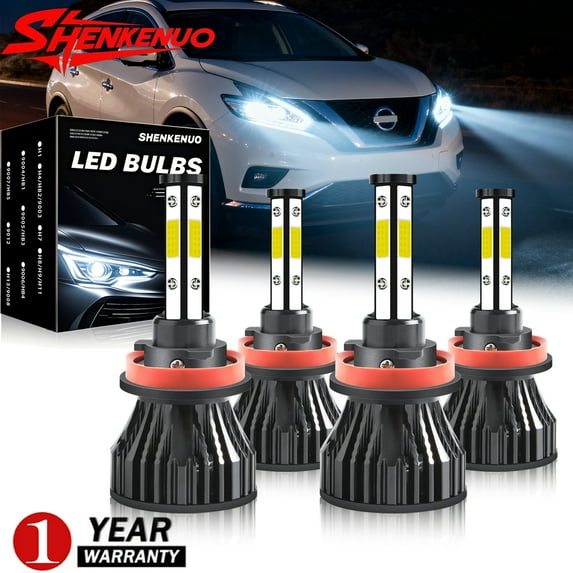H9 H11 High&Low Beam for Nissan Murano 2015 2016 2017 2018 LED Headlight Bulbs Kit 4pcs