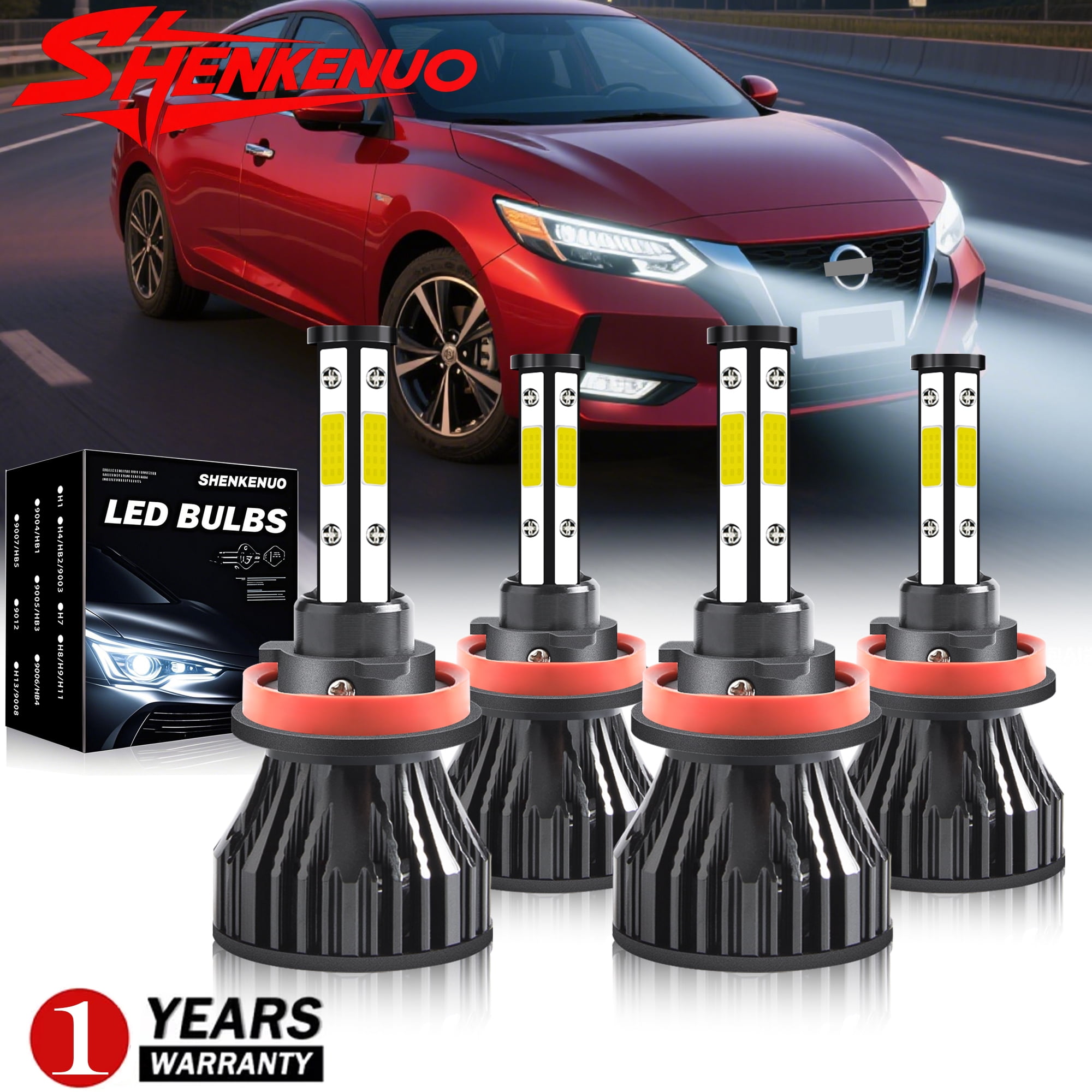 Combo LED Headlight Kit For Toyota Tacoma 2005-2011 – Hi/Low Beam + Fog Lights – 6000K Bright White 13 thumbnail image