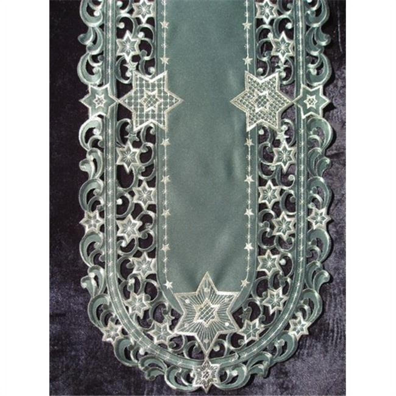 H9100G Gold Star on Green Oval Placemat