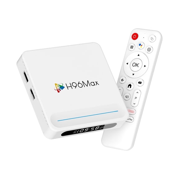 H96MAX H618 PLUS Android TV Box, H618 4-Core, 4GB RAM 32GB ROM, Android 14, Wi-Fi 6, BT5.2, 8K Ultra HD, HDR10+, Voice Remote Control