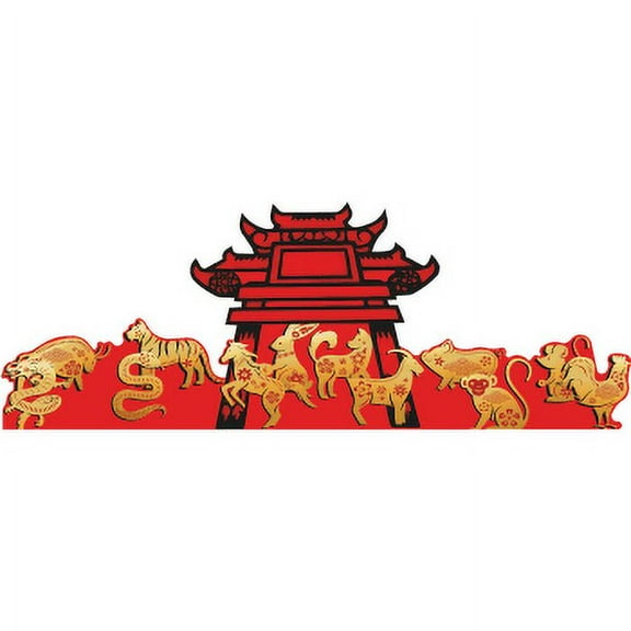 H99411 Chinese Zodiac New Year Animals Torrii Gate Silhouette Cardboard Cutout Standee Standup