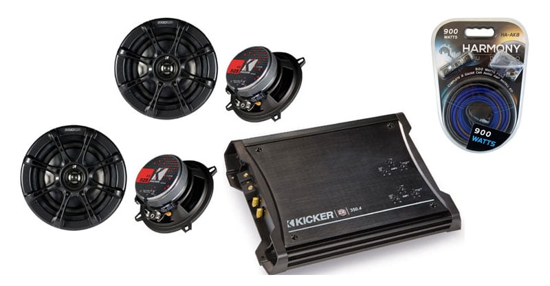 Cerwin Vega CVP800.2D 800W 2-Ch Amp + 12" Single Subwoofer + 8 Gauge Kit – Enclosed, Vented