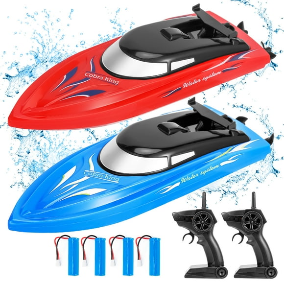 HA-EMORE 2 Pack RC Boat Remote Control Boats for Pools and Lakes for Kids and Adults, 10 kmH 2.4 GHz RC Boat