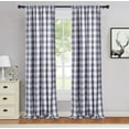 thumbnail image 1 of HA-EMORE Buffalo Checker Curtains Heavy-Duty Yarn Dyed Fabric Light Filtering Drapes Farmhouse Plaid Gingham Home Decor Window Treatment Set Panels for Living Room, 2 Panels, 1 of 8