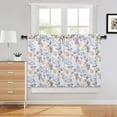 thumbnail image 1 of HA-EMORE Cafe Curtains Leaf Flower Printed Rod Pocket Short Window Curtains, Floral Print Kitchen Window Curtain Sets for Bathroom, 1 of 7