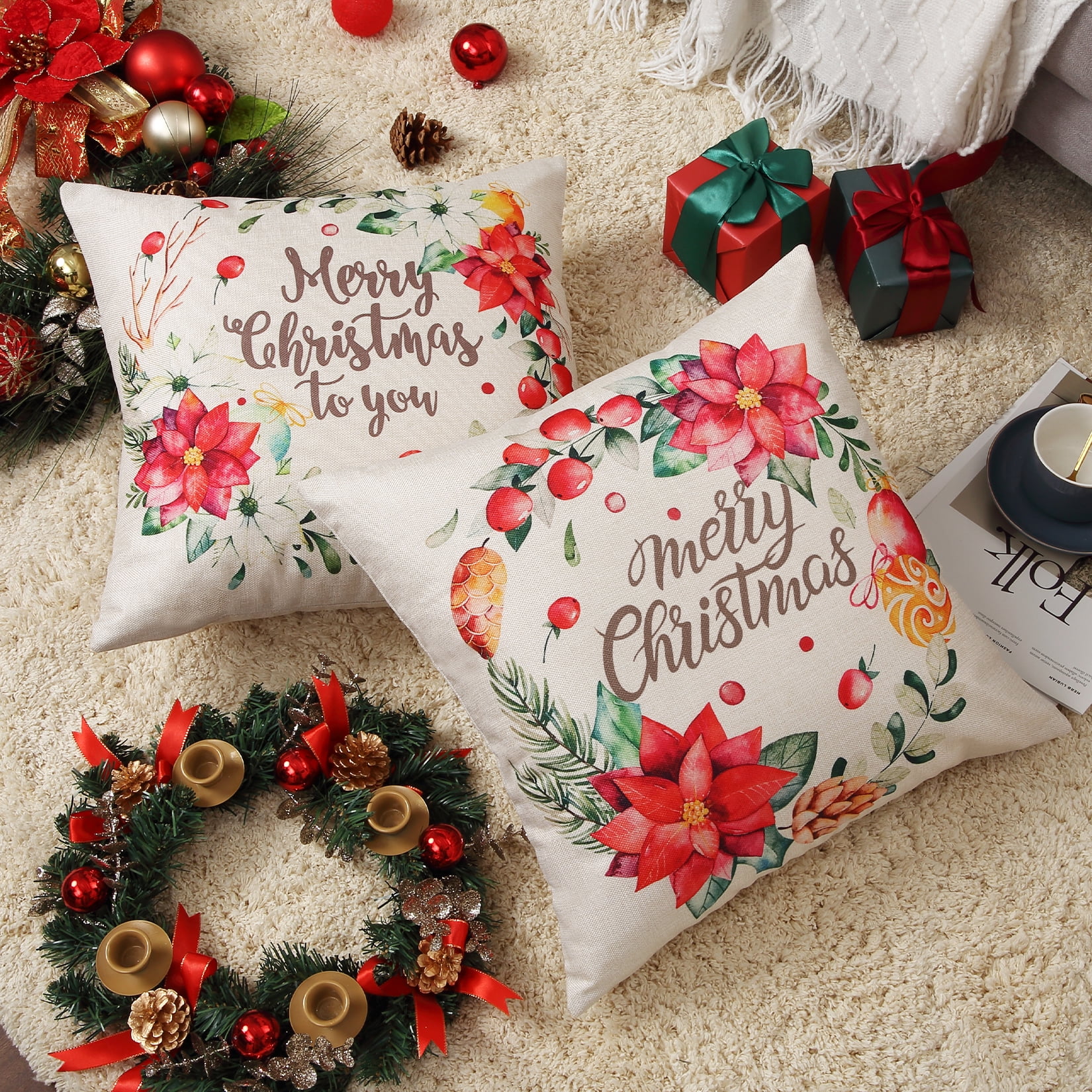 6 Packs Chirstmas Pillows Covers 18 X 18 Christmas Décor Pillow Covers – By  Harrington