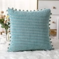 thumbnail image 1 of HA-EMORE Corn Pillow Covers Soft Corduroy Pink Pillow Covers, 2 Pcs Boho Pillow Covers Pink Pom Pom Solid Pillow Cases for Living Room Couch Bedroom Sofa, 1 of 7