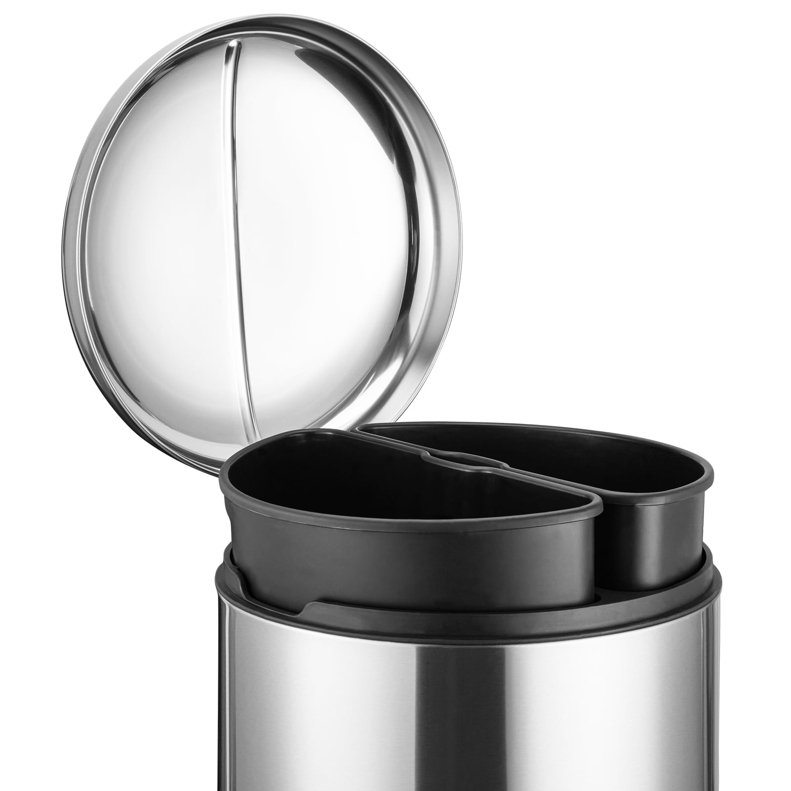 HAEMORE Dual Compartment Recycling Kitchen Step Trash Can with Soft