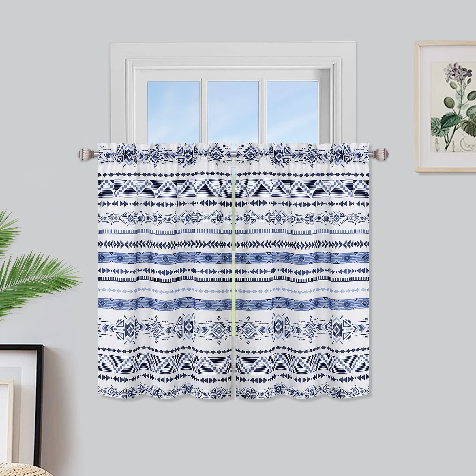 Valances for Windows Floral Flower Color Tiles Short Valance Curtains Rod  Pocket Window Curtains for Living Room Bedroom Kitchen Farmhouse Window  Treatment Home Decor 42x18 Inch : : Home