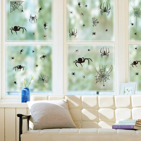 HA-EMORE Halloween Window Clings,163pcs Static Pumpkin Window Stickers Cute Halloween Decorations