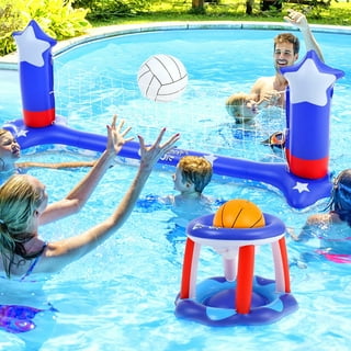 awesmflate Inflatable Volleyball Court Volleyball Pool Beach Volleyball Net  with Air Pump Water Volleyball Field for Outdoor Sport Game