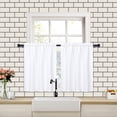 thumbnail image 1 of HA-EMORE Kitchen Valance Curtains for Windows Weave Waterproof Window Valances for Bathroom, 210GSM Thicken Fabric Rod Pocket Tailored Short Valance Cafe Curtains, 1 of 7