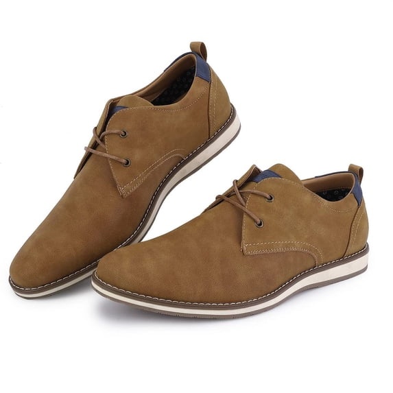 HA-EMORE Men's Casual Oxford Shoes, Men's Dress Shoes, Leather Stylish Lace-up Wingtip Brogues, Business Casual Formal Derby Shoe