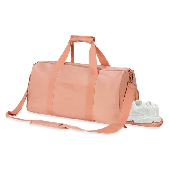 HA-EMORE Sports Gym Bag with Wet Pocket & Shoes Compartment,Durable Lightweight Water Resistant Travel Duffel Bag pink