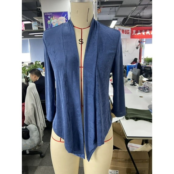 HA-EMORE Women's Casual Lightweight Open Front Cardigans Sheer Draped 3/4 Sleeve Cardigan