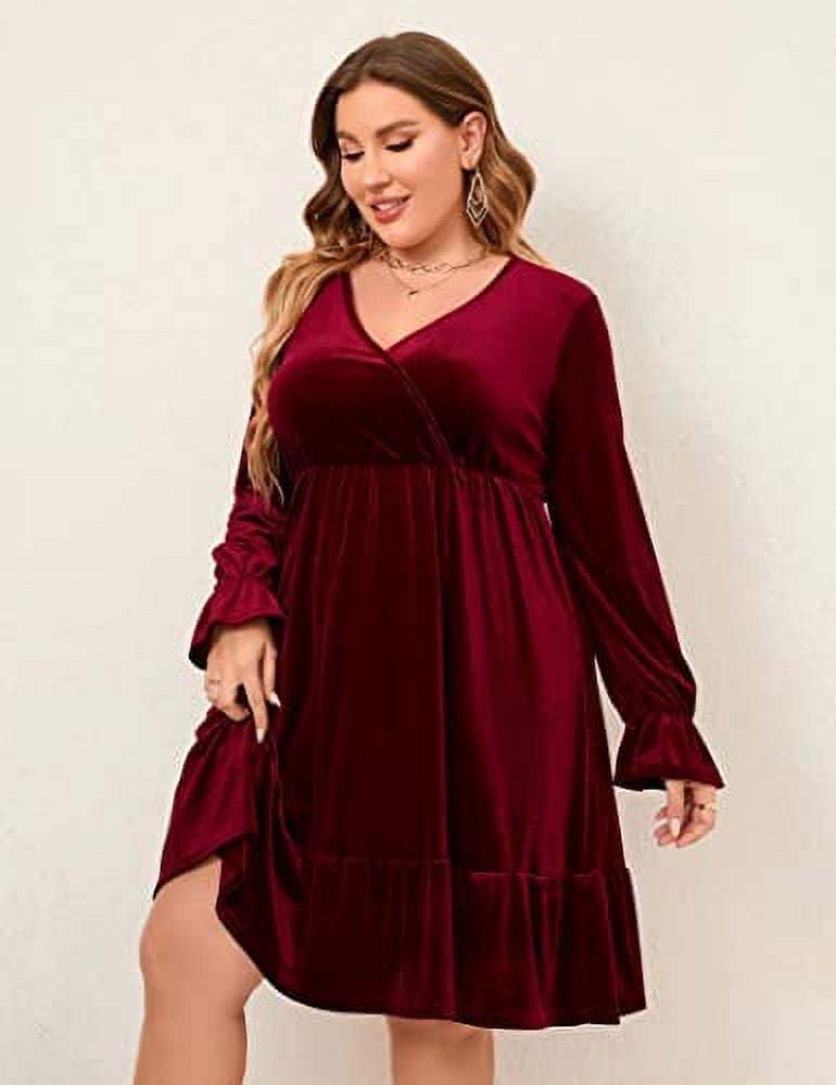 green emerald velvet dress Vintage Plus Size Velvet V Neck Maxi Formal Evening Dress