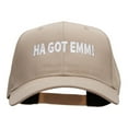 thumbnail image 1 of HA GOT EMM Embroidered Cotton Twill Pro Style Cap - Khaki OSFM, 1 of 5