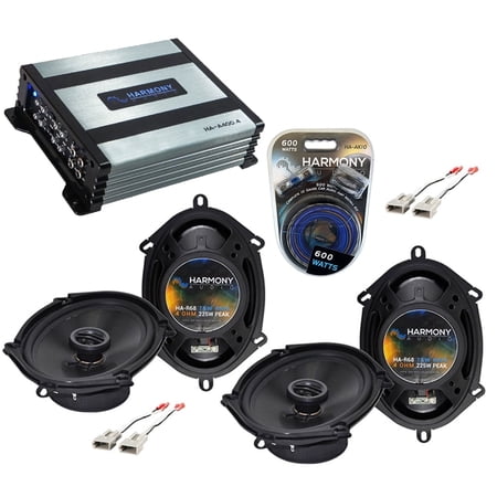 HA-R68 Ford F-150 97-00 5x7" 6x8" 225W, 800W Speaker Sub Amp & 10 Gauge Amp Kit