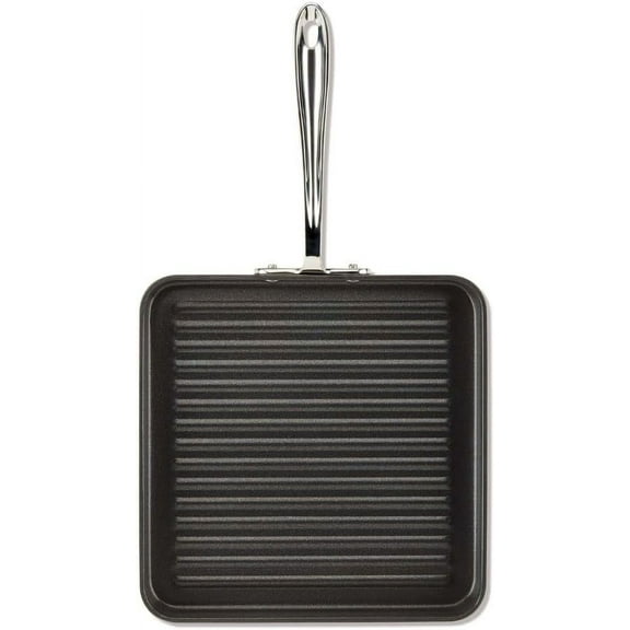 HA1 Hard Anodized Nonstick Grill 11x11 Inch Oven Safe 350F Pots and Pans, Cookware Black