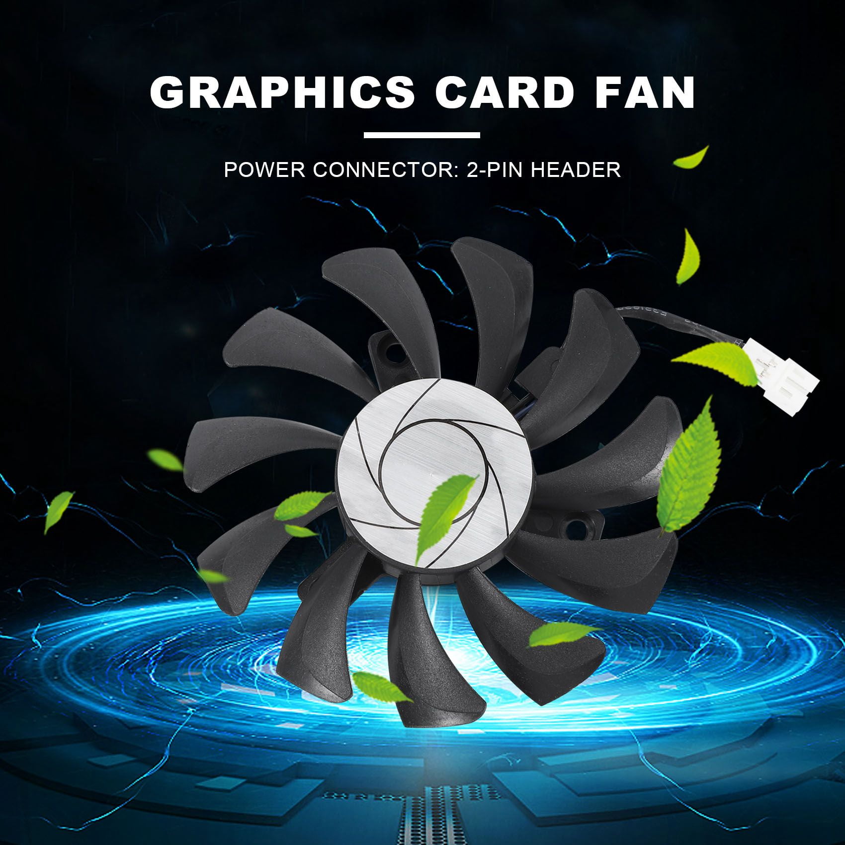 Ventola Per Scheda Video GTX 1050Ti HA8010H12F-Z - Cooler Replacement 75mm 2-pin Per GPU