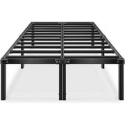 HAAGEEP King Bed Frame 18'' High Bedframes Platform No Box Spring Needed with Storage Heavy Duty