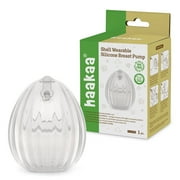 HAAKAA Shell Wearable Hands-Free Manual Breast Pump/Milk Collector   Medical-Grade Silicone   Compact, Portable & Discreet   Leak-Proof Valve 2.5 oz 1PK