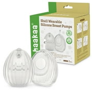 HAAKAA Shell Wearable Hands-Free Manual Breast Pump/Milk Collector   Medical-Grade Silicone   Compact, Portable & Discreet   Leak-Proof Valve 4 oz 2PK