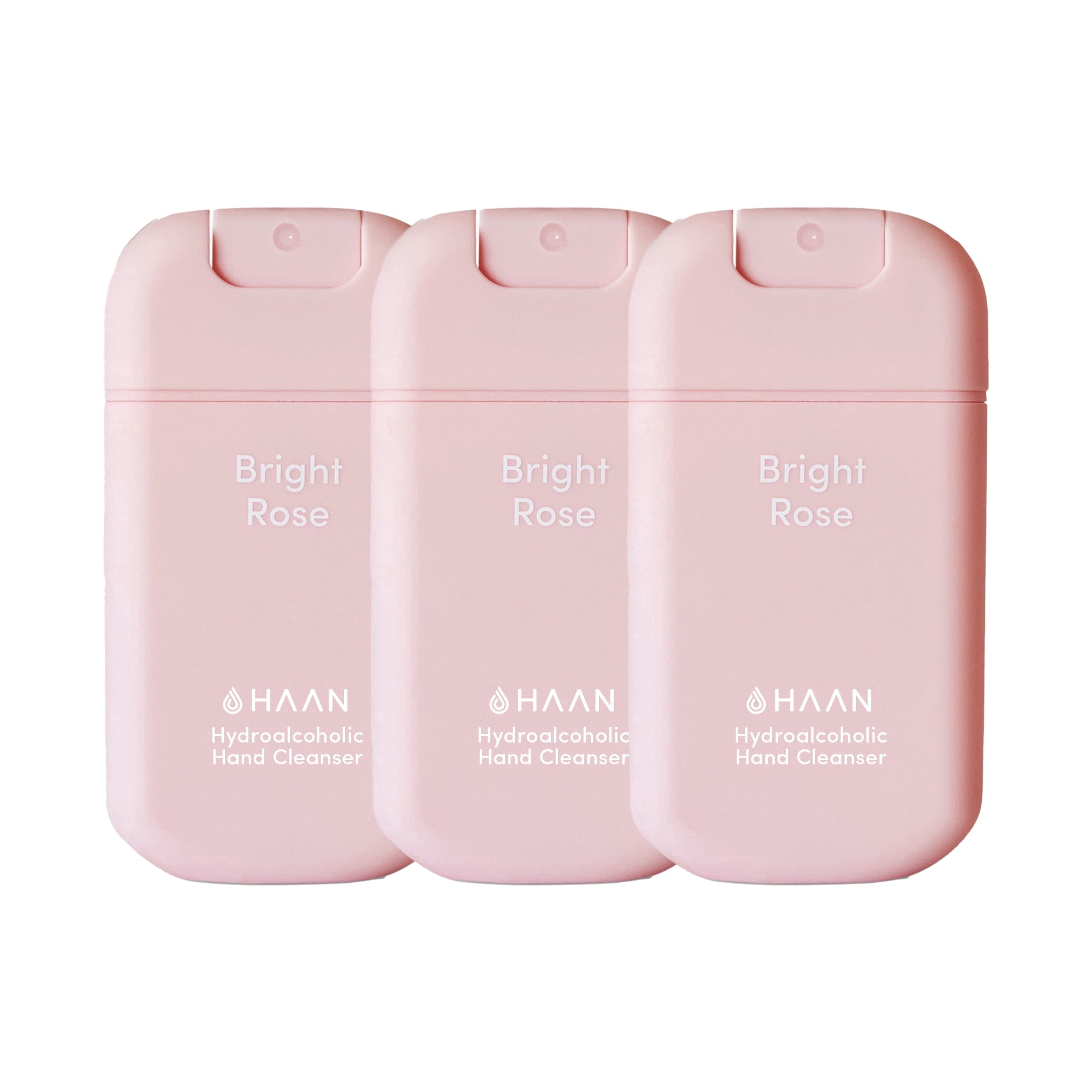 HAAN Hand Cleanser, Travel Size Cleanser, Bright Rose, 3 pc