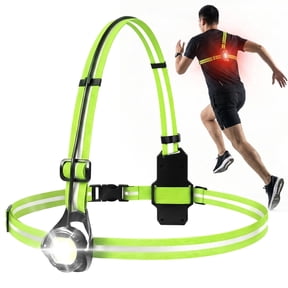 HAARAY LED Reflective Running Chest Light Vest, 500 Lumens, 90° Adjustable Beam, 2600mAh Rechargeable, IPX4 Waterproof Safety Gear for Night Walking Cycling Jogging Hiking