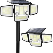 HAARAY Solar Motion Sensor Outdoor Lights 2500LM with Ground Stake, 3-Head Adjustable 236 LED Super Bright Solar Wall Security Flood Lights Outdoor Waterproof IP65 for Outside House Porch, 1 Pack