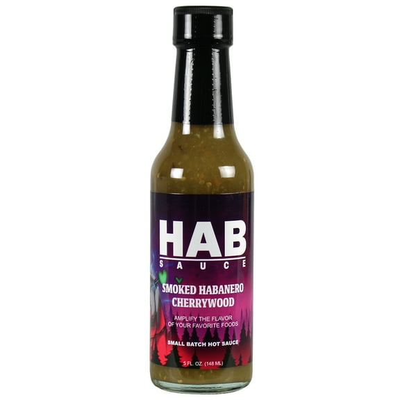 HAB Sauce Smoked Habanero Cherrywood Hot Sauce 5 Oz Gluten Free Vegan Medium Heat SQ1931839