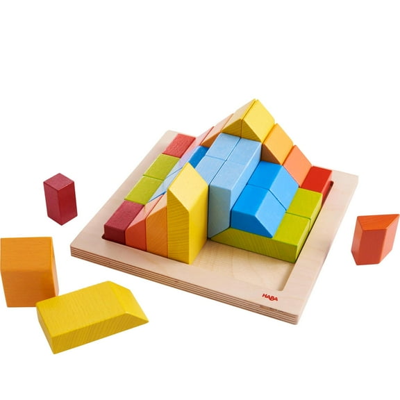 HABA 3D Arranging Game – Creative Stones Wooden Building Blocks & Stacking Toy